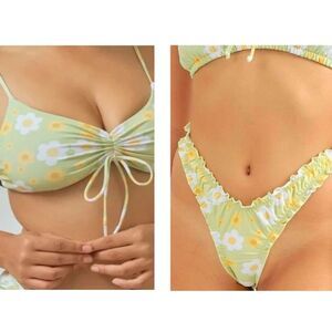 Blackbough Swim The Sophia Top Lola Bottoms in Buttercup Baby Green- Size Small